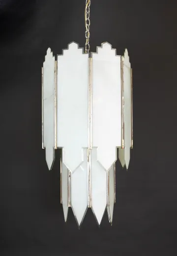 Art Deco Frosted Glass Hanging Pendant