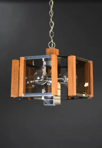 Mid Century Wooden Chandelier