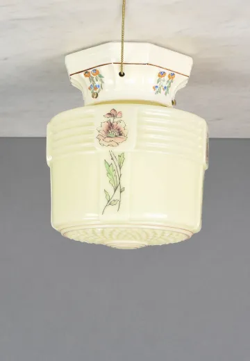 Mid Century Painted Glass Bathroom Wall Sconce