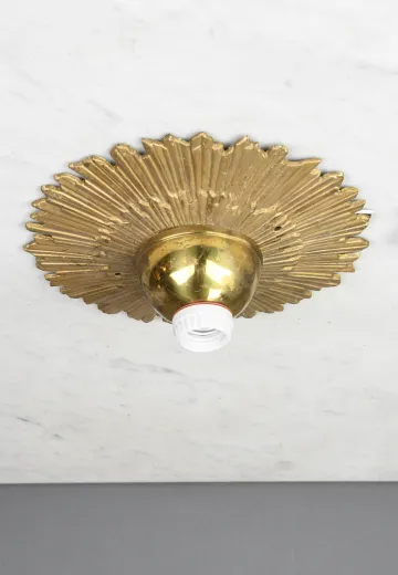 Art Deco Brass Flush Mount Fixture