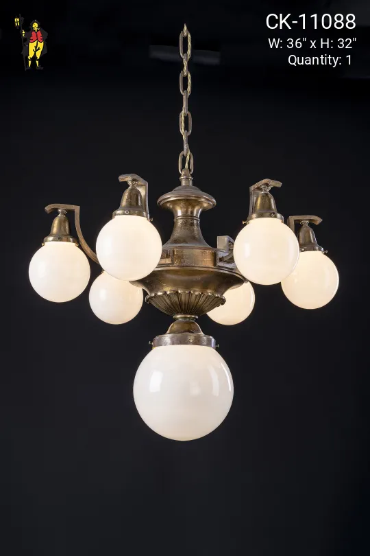 Antique Brass Municipal Chandelier