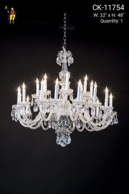 24 Light Curved Arm Crystal Chandelier