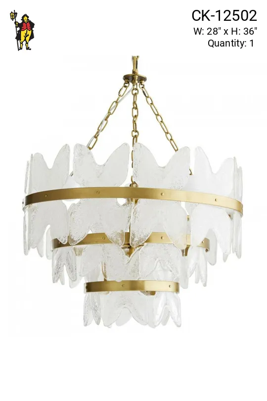 Crystal & Brass "Butterfly" Chandelier