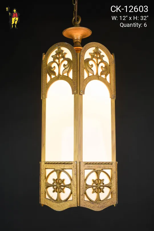 Vintage Gothic Brass Hanging Lanterns