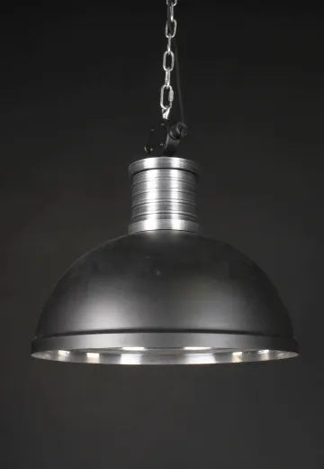 18" Black & Nickel Dome Pendant