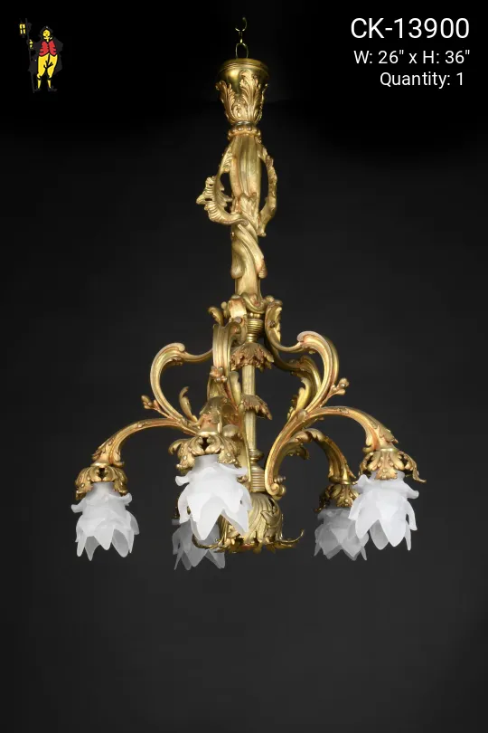 Brass Five Light Hanging Pendant