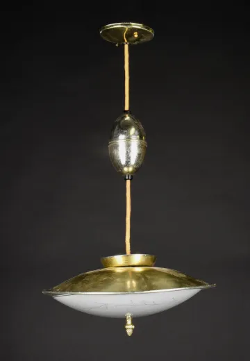 Mid Century Brass Pull Down Fixture
