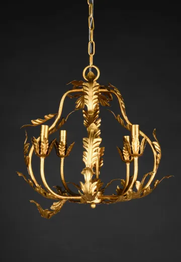 Brass Small Four Light Chandelier