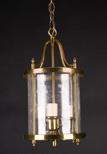 Antique Brass Three Candle Hanging Lantern