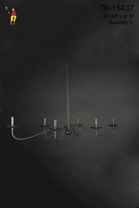 Six Light Linear Chandelier