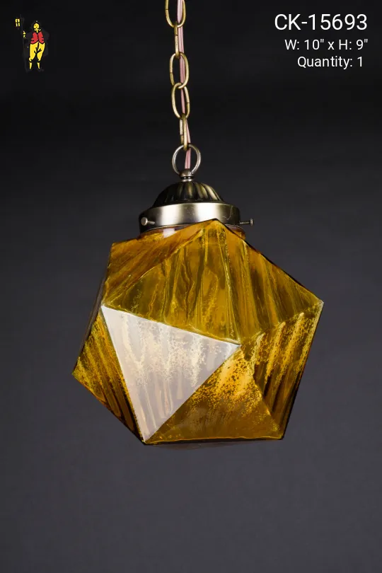 Amber Glass Multi-Sided Hanging Globe (SM)