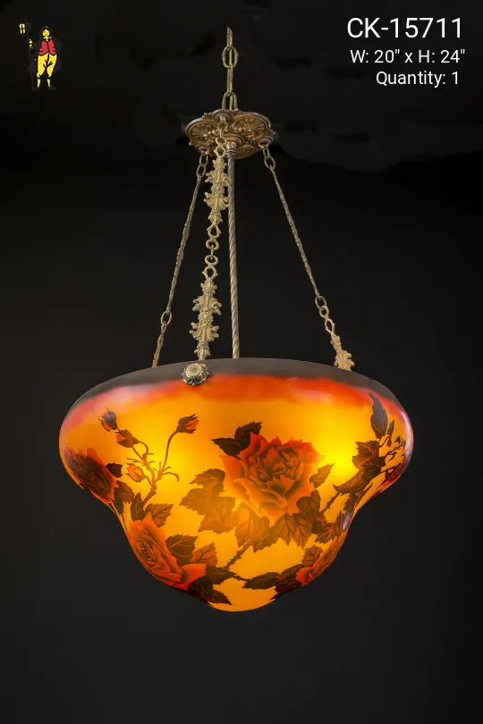 Art Glass Inverted Bowl Chandelier