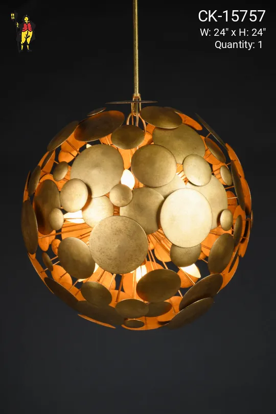 Brass Modern Abstract Globe Hanging Pendant