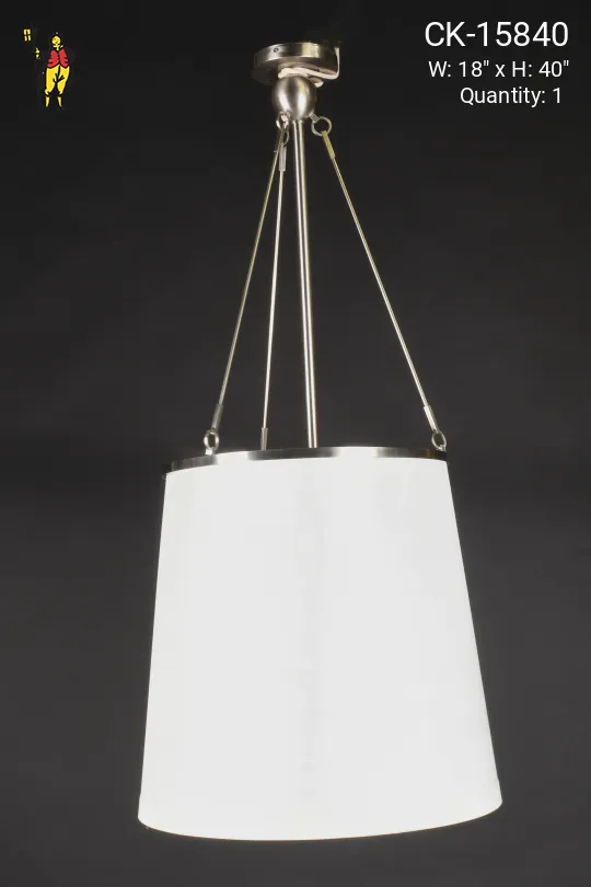 Nickel Fabric Drum Shaded Pendant