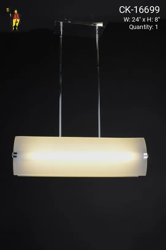 Glass & Nickel Modern Linear Hanging Fixture