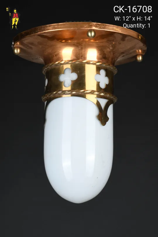Pewter Gothic Flush Mount Fixture