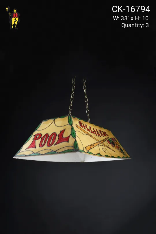Two Light Distressed "Billiards" Hanging Fixture