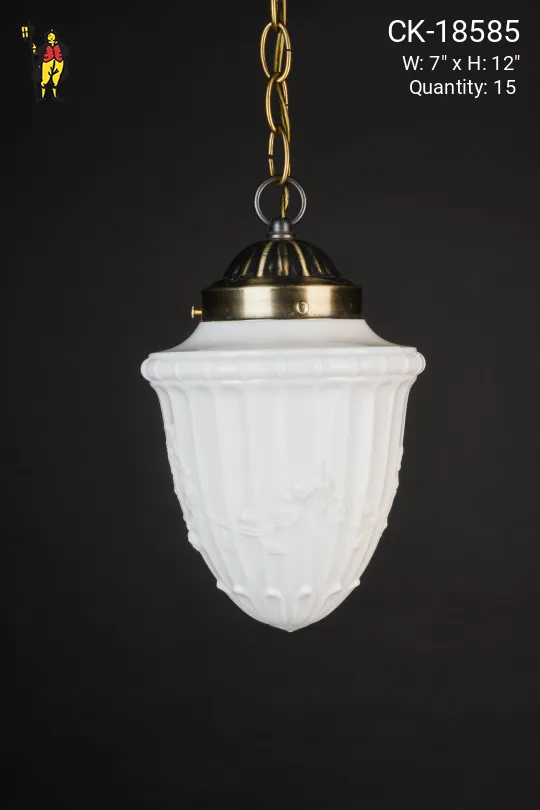 Floral Molded Glass Hanging Globe