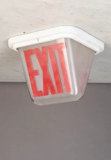Glass Triangular Flush Mount Exit Sign