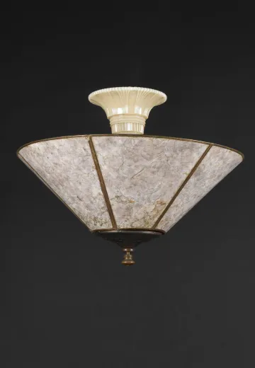 Mica Shaded Semi Flush Mount Fixture