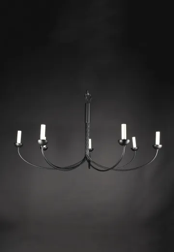 Black Seven Light Swirl Chandelier