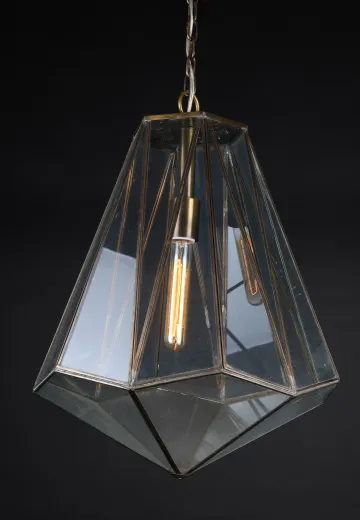 Glass Panel Hanging Lantern