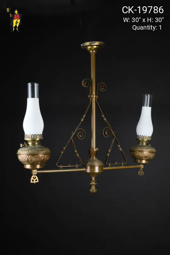 Faux-Oil/Gaslight Victorian Hanging Fixture