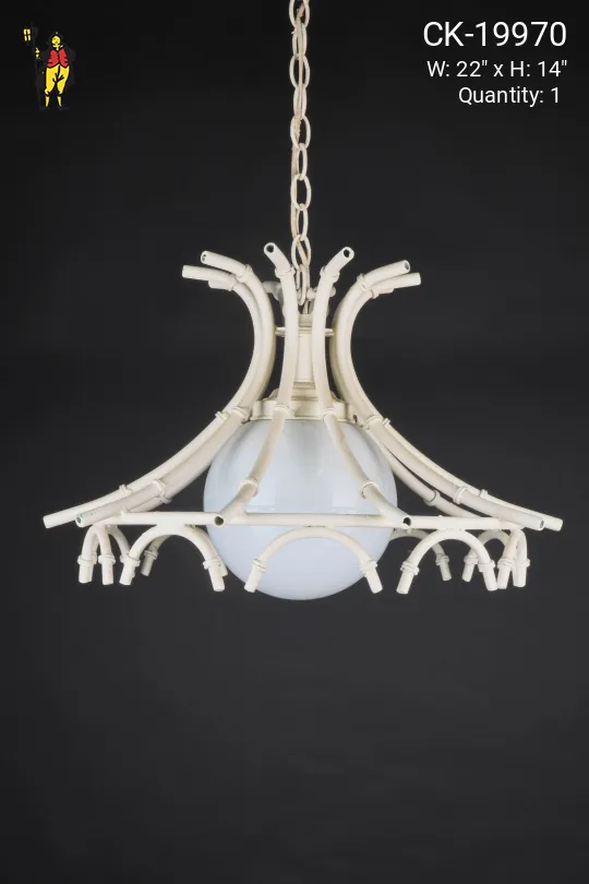White Mid Century Hanging Fixture