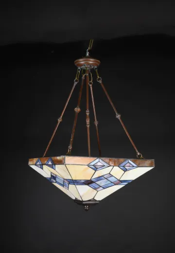Hanging Square Slag Glass Bowl Fixture
