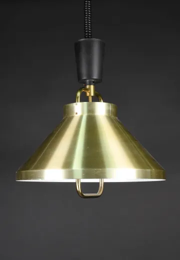 Modern Brass Pull Down Reflector Pendant
