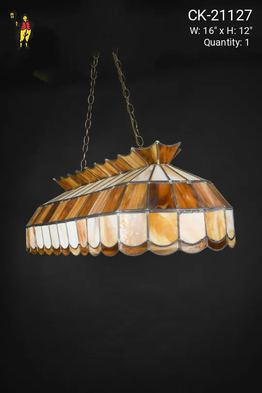30" Brown Slag Glass Linear Hanging Fixture
