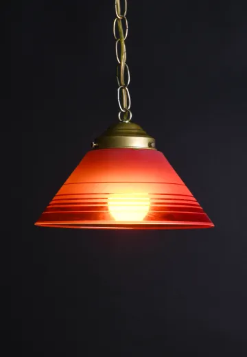 Red Glass Hanging Cone Shade