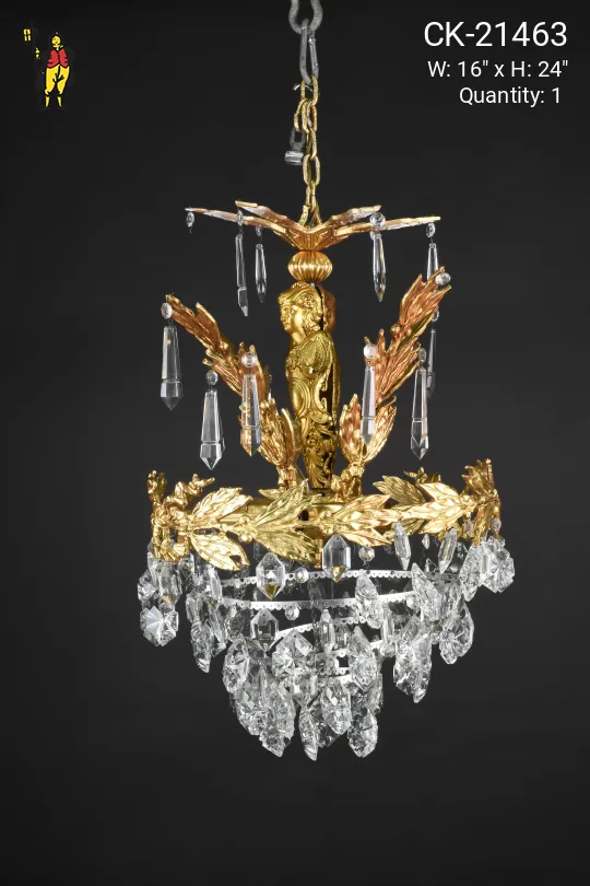 Brass & Crystal Petite Hanging Fixture