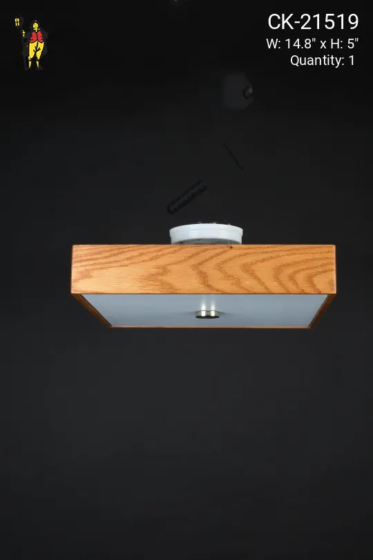 Wooden Square Flush Mount Fixture