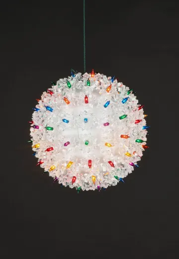 7" White Mulitcolor Light Holiday Globe