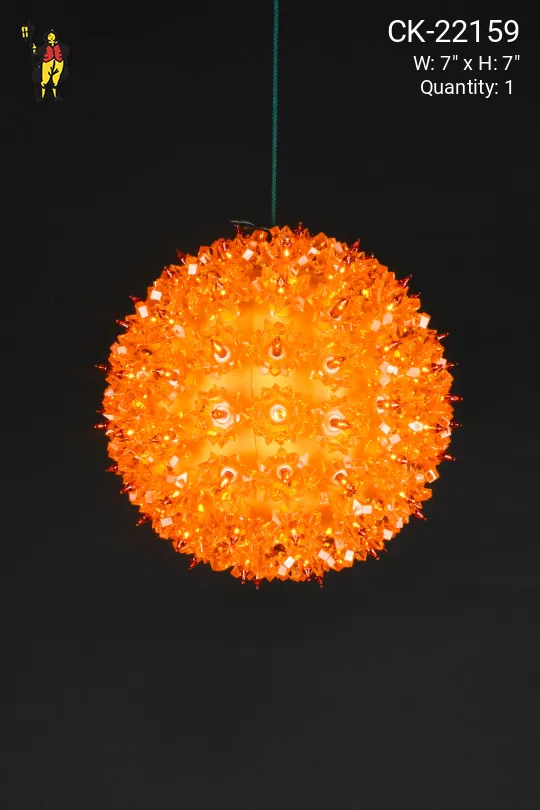 7" Amber Light Holiday Globe