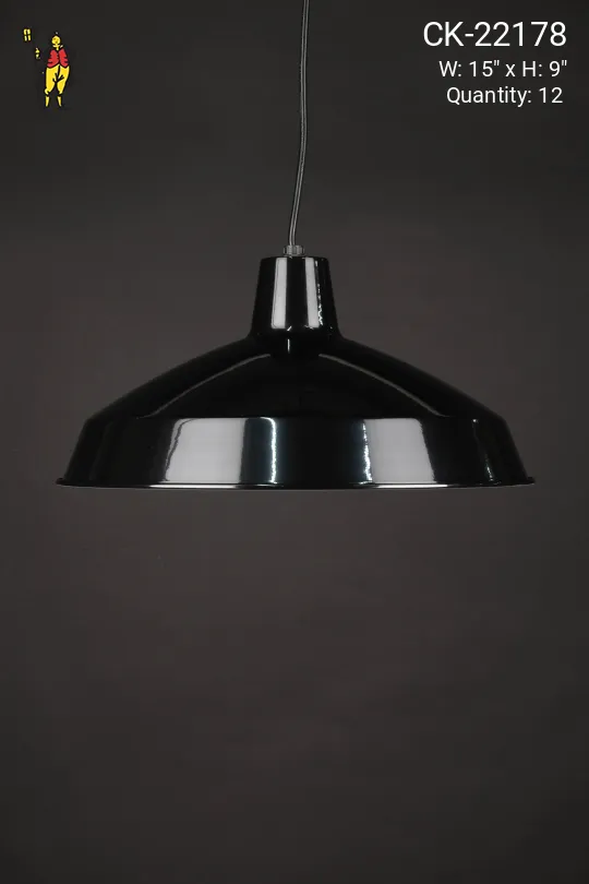 15" Black Hanging RLM Pendant