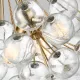 Brass Three Light & Thirty Globe Shade Contemporary Hanging Fixture #0