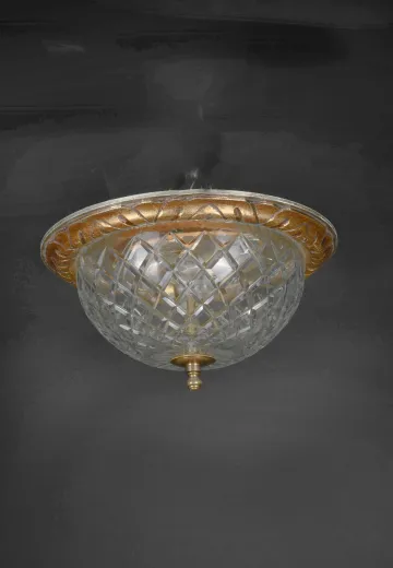 18" Ornate Crystal Flush Mount Fixture