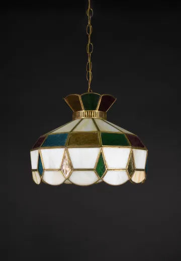 Multi Color Art Glass Hanging Pendant