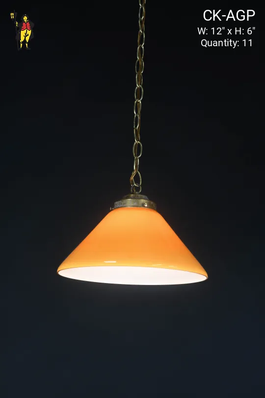 12" Amber Glass Hanging Pendant