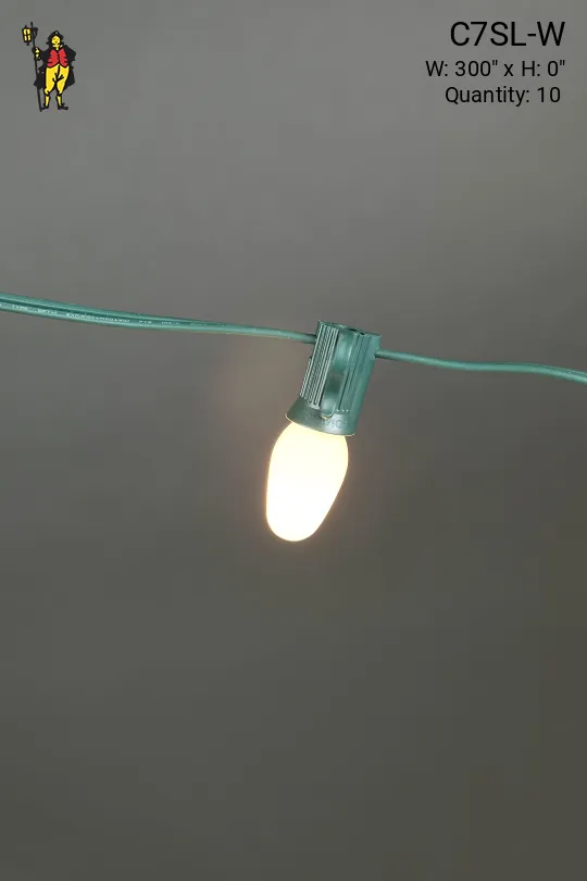 25' C7 Green Stand White Bulb String Lights (Incandescent)