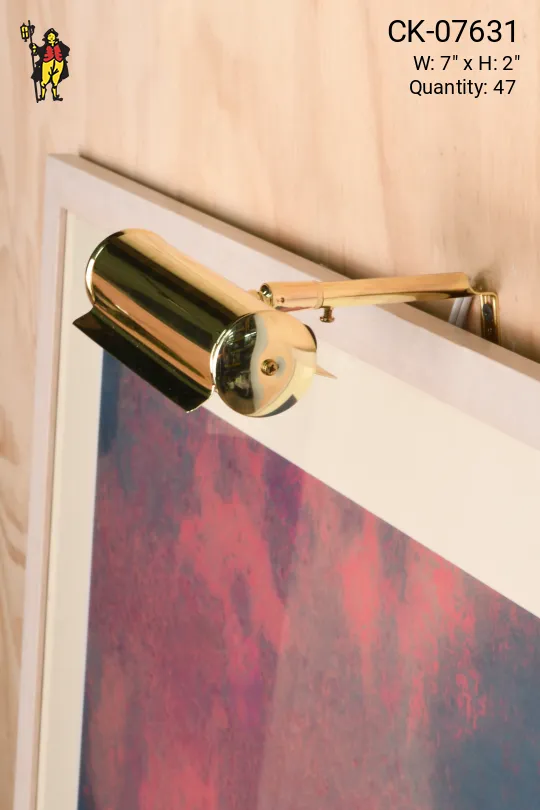 Polished Brass 7" Deluxe Picture Light