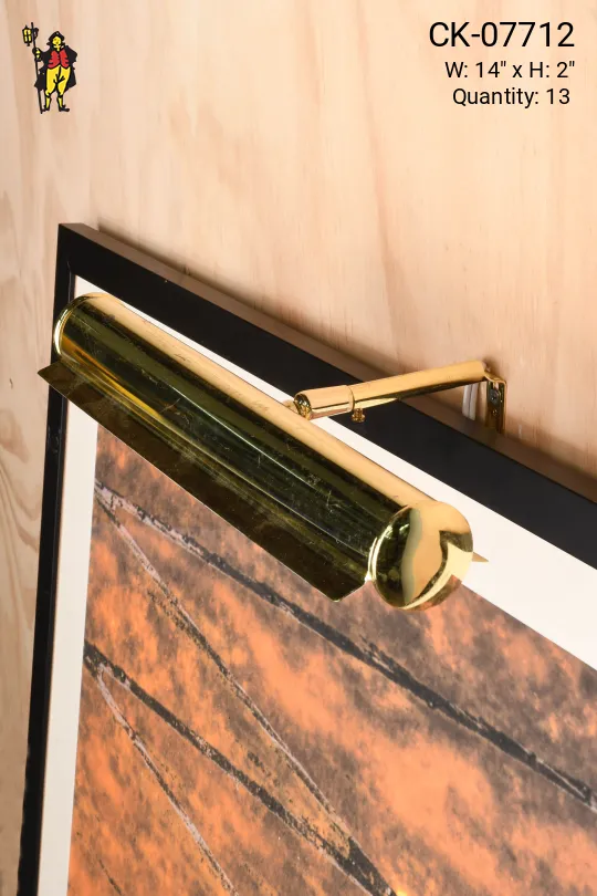 Polished Brass 14" Picture Light w/Visor Shade