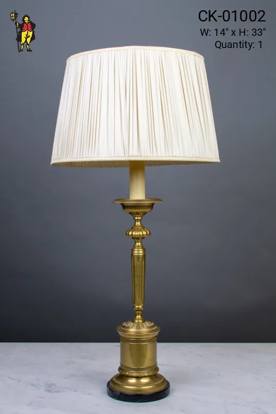 Tall Candle Brass Table Lamp