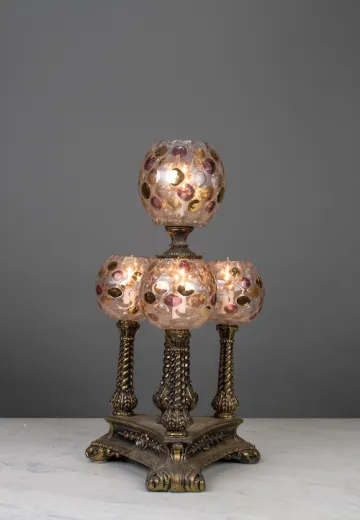Art Glass Four Light Sheik Table Lamp