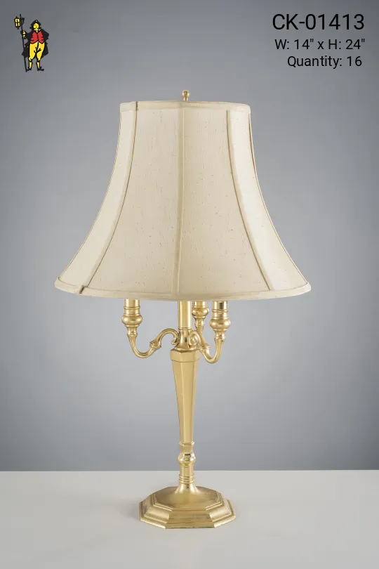 Polished Brass Candle Table Lamp