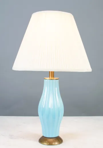 Blue Ceramic Mid-Century Table Lamp