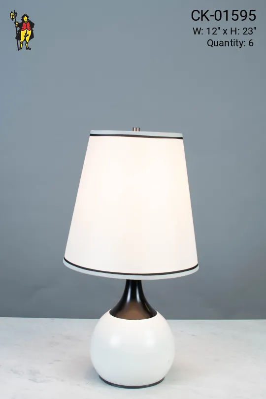 White & Black Metal Touch Activated Table Lamp