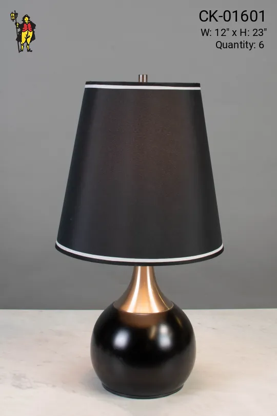 Black & Silver Metal Touch Activated Table Lamp